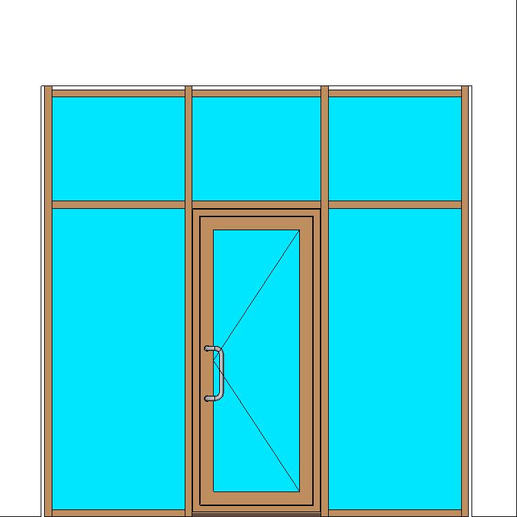 Витражная конструкция с внутренней дверью
